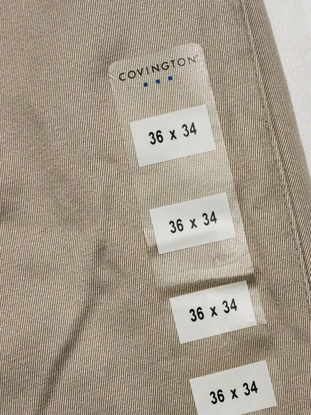 Covington Mens 36x34 Khaki Chino Pants 100% Cotton Double Pleated Classic NWT